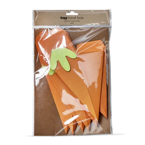 Carrot Paper Treat Boxes- Box of 8