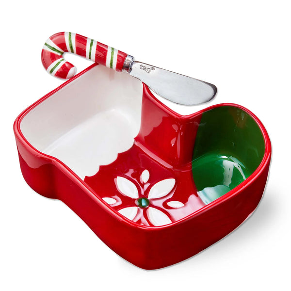 Stocking Bowl & Candy Cane Spreader Set