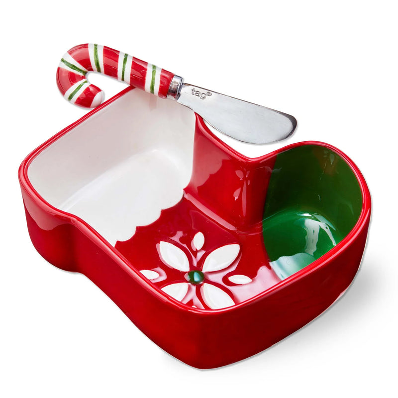 Stocking Bowl & Candy Cane Spreader Set