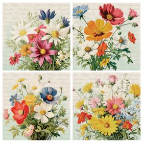 Vintage Bouquet  Set - 4 pack Coasters