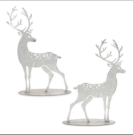 Laser Galvanized Deer on Base - Small