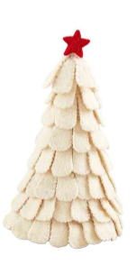 Farm Xmas Felt Tree White Sitter - Small