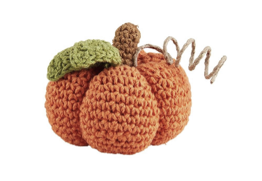 Mini Crochet Double Leaf Pumpkin