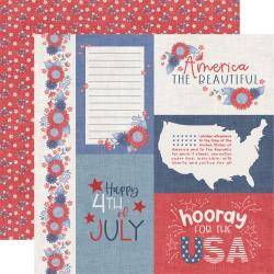 Brave Journaling Card - Yankee Doodle 12x12 Paper