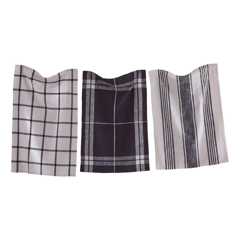 DishTowels -  set of 3 - Black and White