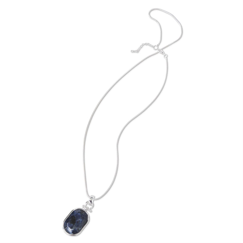 Navy Sodalite Pendant Necklace