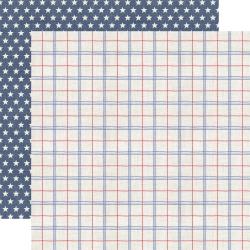 Patriotic Plaid - Yankee Doodle 12x12 Paper