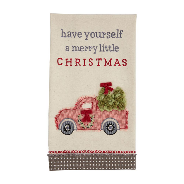 Truck Farm Applique Tea Towel