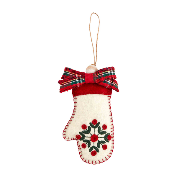 Mitten Wool Tartan Ornament