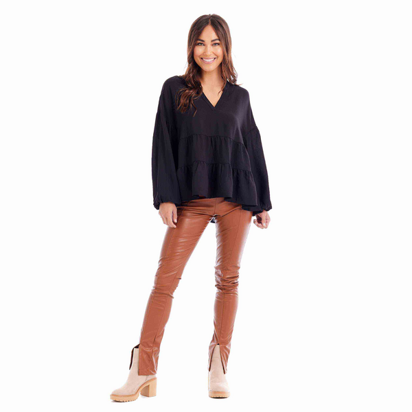 Orleans Flounce Top BK - L