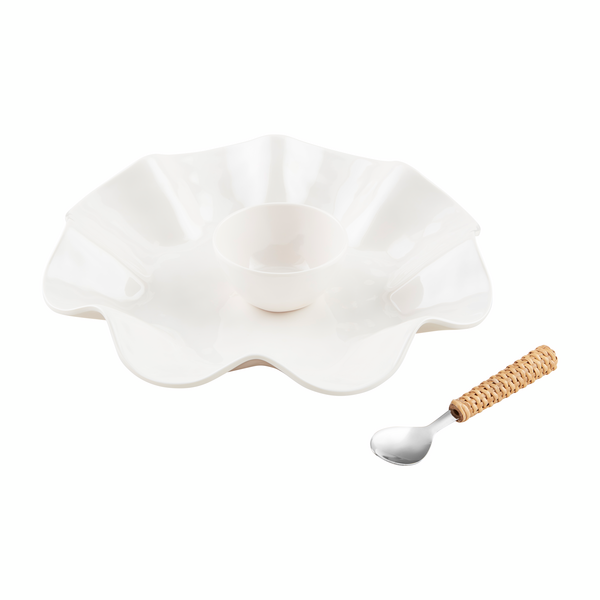 Ruffled Melamine Chip & Dip