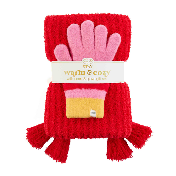 Color Block Glove and Scarf - RD