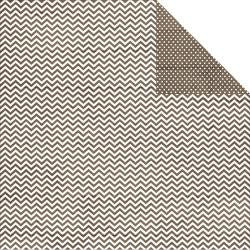 Walnut - Chevron and Dot - 12 x 12 Scrapbook Paper