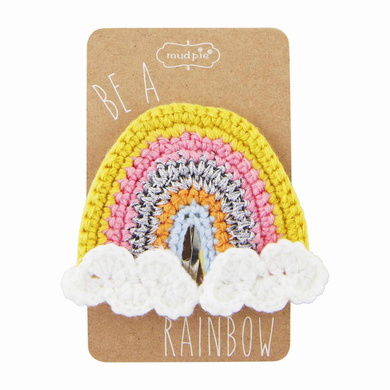 Yellow Rainbow Crochet Clip