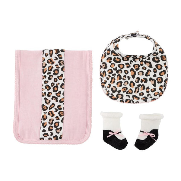 Leopard Burp and Bib Set
