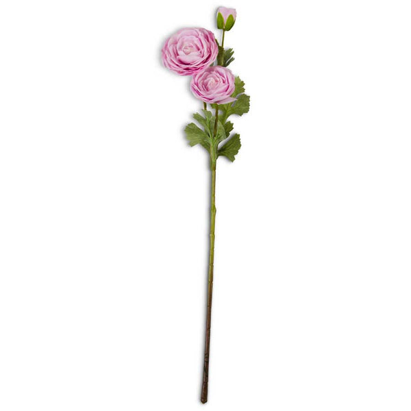 Pink Triple Bloom Real Touch Ranunculus Stem - 24 Inch