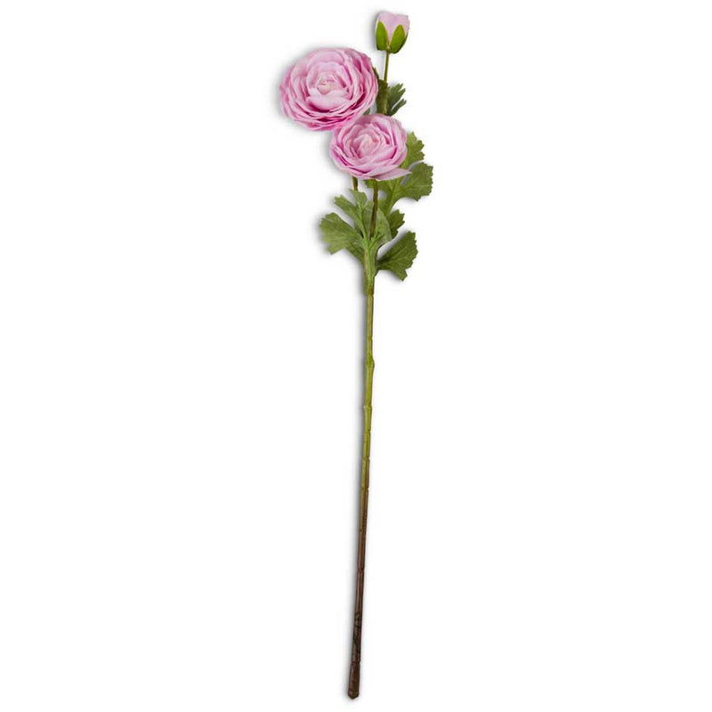 Pink Triple Bloom Real Touch Ranunculus Stem - 24 Inch