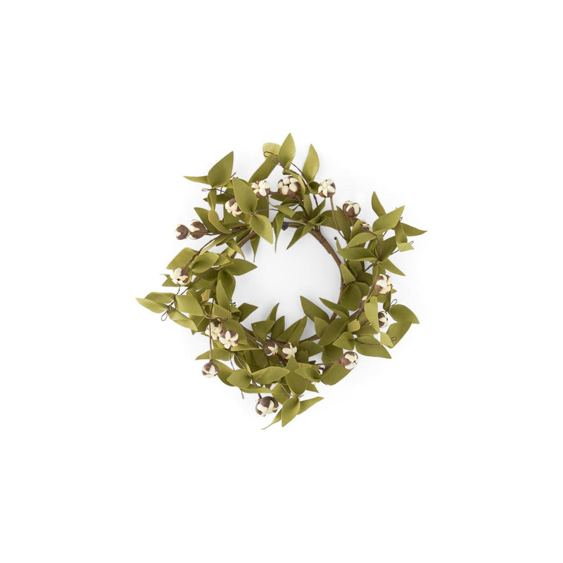 Candle Ring - Cream Bud w/ Eva Foliage  - 10inch