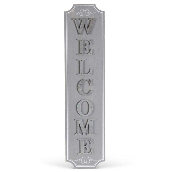 Gray Wood with Tin Welcome Sign