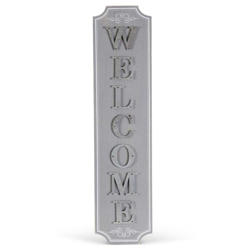 Gray Wood with Tin Welcome Sign