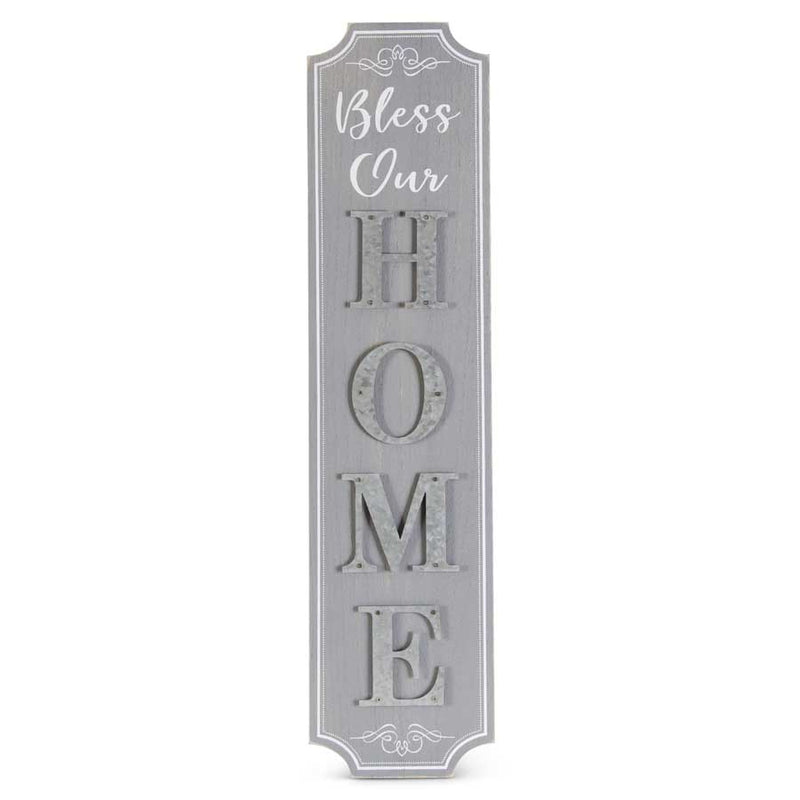 Gray Wood with Tin Bless Our Home Sign