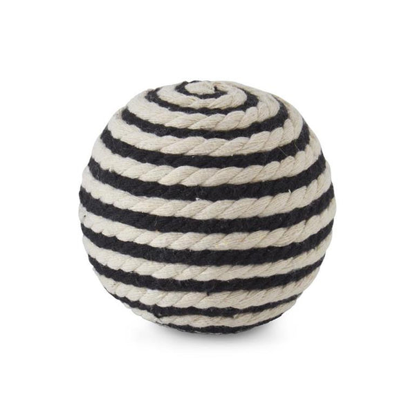 Black & Cream Seagrass Ball - 3.75 Inch
