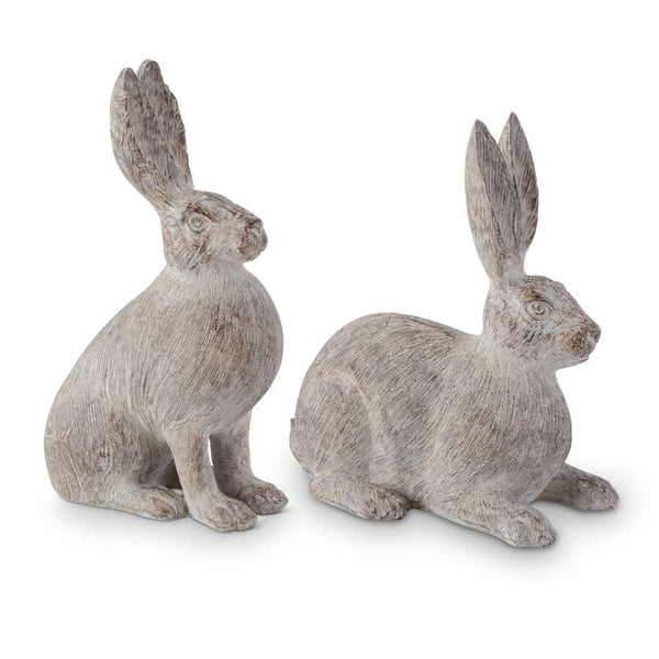 Gray Resin Textured Resin Rabbits
