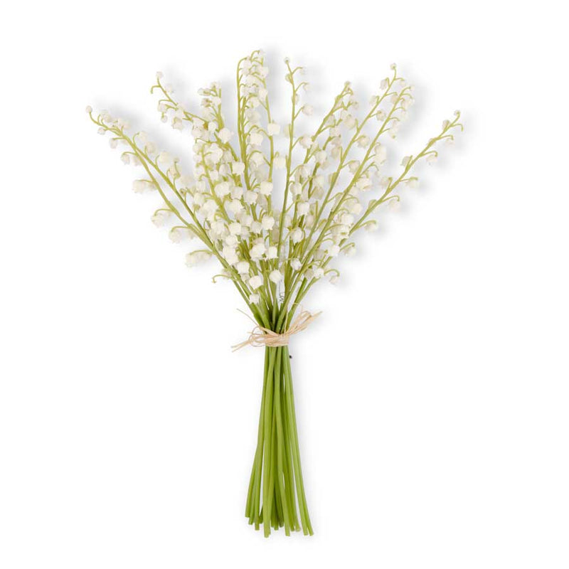 White Real Touch Lily of The Valley Bundle (9 Stems)