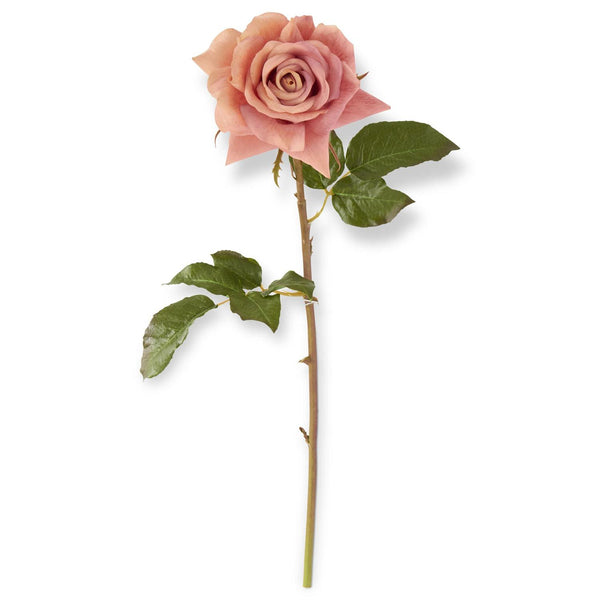 Coral Real Touch Duchess Rose Stem - 25 inch