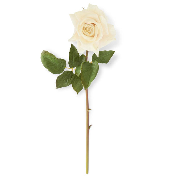 White Real Touch Duchess Rose Stem - 25 inch