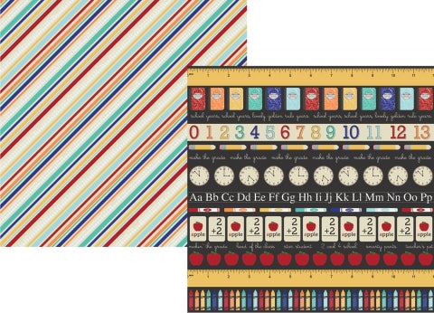 ABC 123 - Old School - 12 x 12 Scrapbook Paper