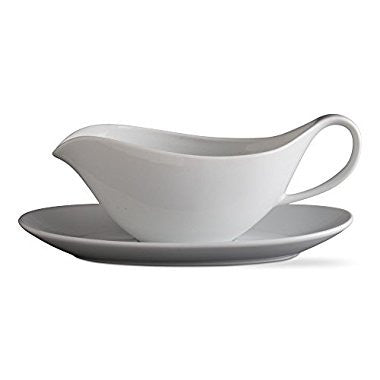 Whiteware Gravy Boat and Plate