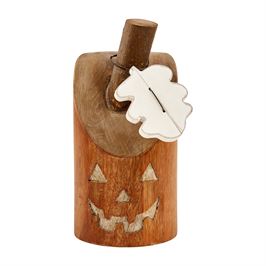 Small Pumpkin Wood Block Sitter