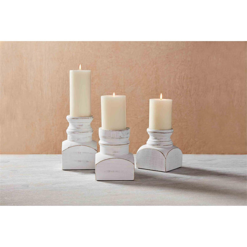 Medium Short White Candle Holder