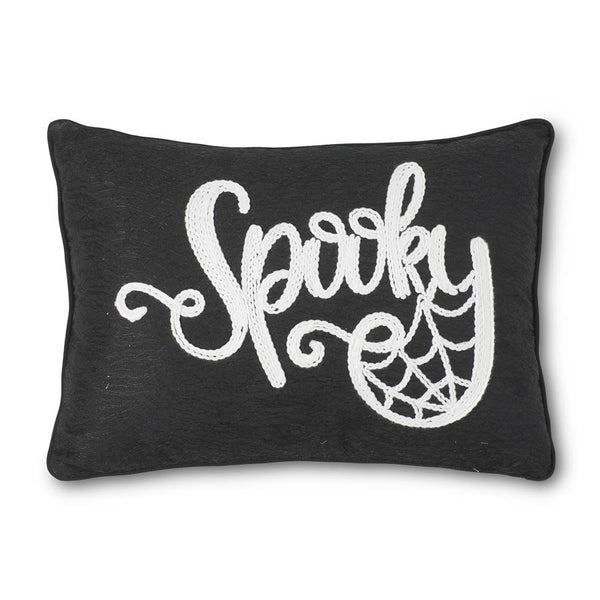 Black Rectangular Spooky Pillow - 17.5 Inch