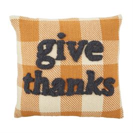Give Thanks Square Tuffed Pillow