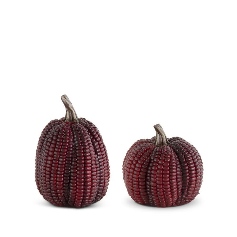Burgundy Assorted Resin Indian Corn Pumpkins - Short Styles
