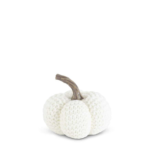 White Knit Stuffed Pumpkin