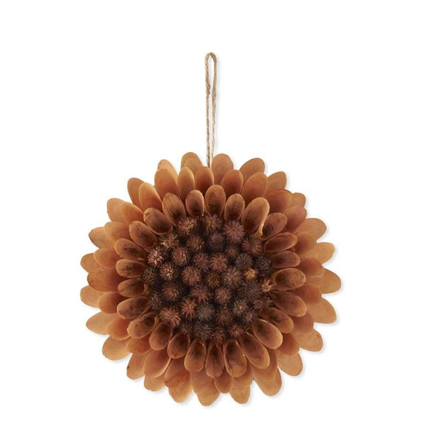 Golden Yellow Shaved Wood and Dried Flower - 10inch