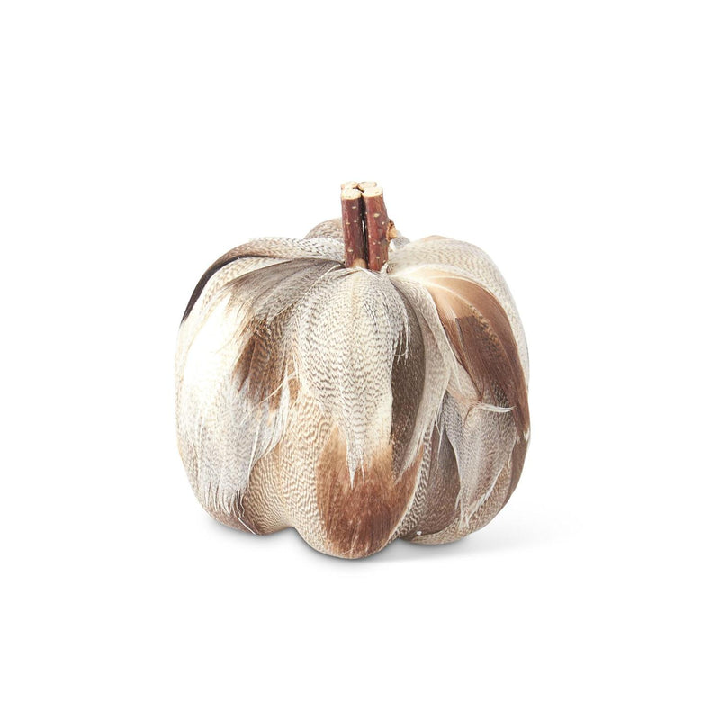 Feathered Pumpkins - 3.25 Inch