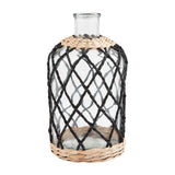 Large Black Wrapped Glass Vase
