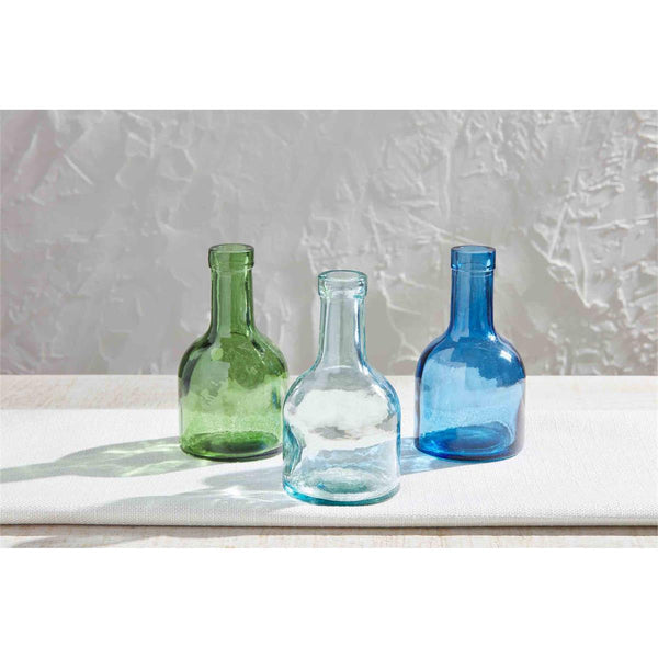 Blue Short Glass Vase