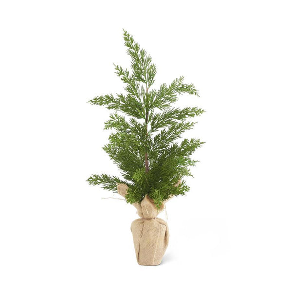 Real Touch Pine Tree in Burlap Sack - 23 Inch