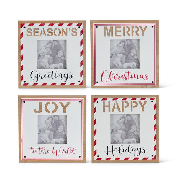 Wood and Enamel Holiday Photo Frames ( 4 Styles)