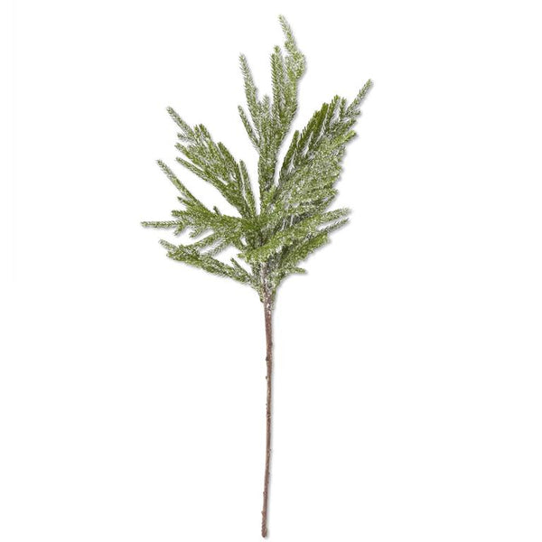 Glittered Icy Fir Pine Branch Stem - 31 Inches