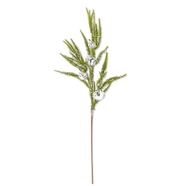 Silver Sequin & Bell Pine Stem - 29 Inch
