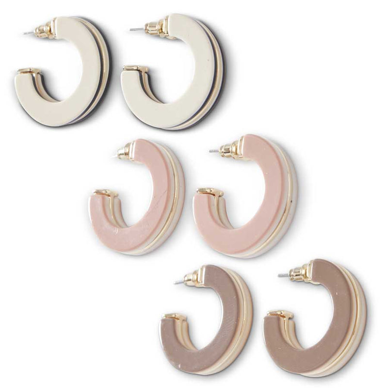 Acrylic Solid Color Hoop Earrings