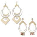 Gold Embellished Drop Bead Earrings