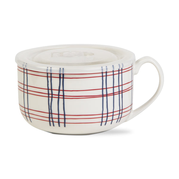 Harper Check Soup Mug with Lid