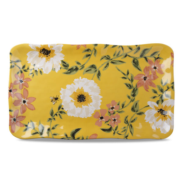 Bee Floral Melamine Rectangular Platter